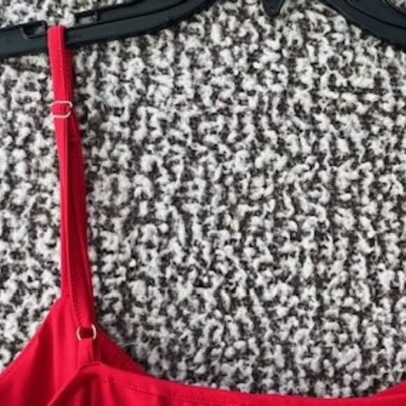 VIDUSSA Red Spaghetti Strap Open Midriff Mini Dress - Picture 6 of 9